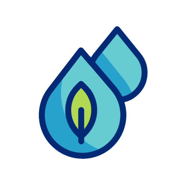 Icon Wassertropfen – symbolisiert Wasserspeicherung und effiziente Bewässerung mit Retentis